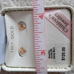 Children's 14kt gold heart earrings